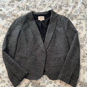 LOFT Woven black-and-white blazer